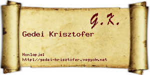 Gedei Krisztofer névjegykártya